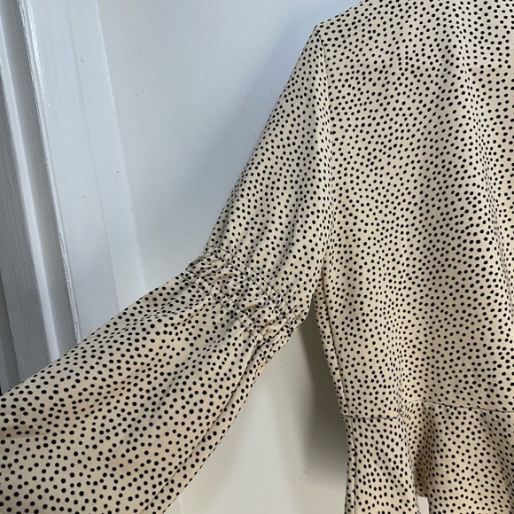 Zara Cream and Black Polka Dot Blouse - Picture 7 of 10
